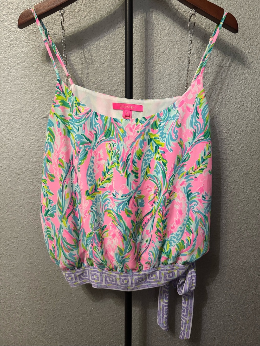 Lilly Pulitzer Pink Floral Print Tie-Waist Camisole
